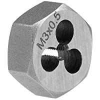 sourcing map Hexagonal Reencauchado Dado M3 X 0.5 Paso Carbón Acero Métrico Hexágono Cónico Tubo Dado Grado de Precisión…